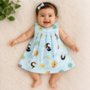 Muslin coloured zipper frock  - Blue