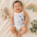 Muslin knotted jabla for Born Babys (Assorted Prints) - 4