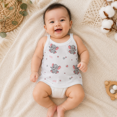 Muslin knotted jabla for Born Babys (Assorted Prints) -5