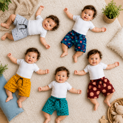 Kids shorts 5 pcs combo assorted prints - combo1
