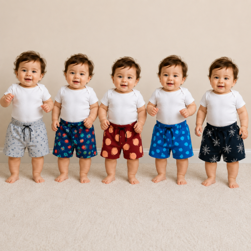 Kids shorts 5 pcs combo assorted prints - combo2